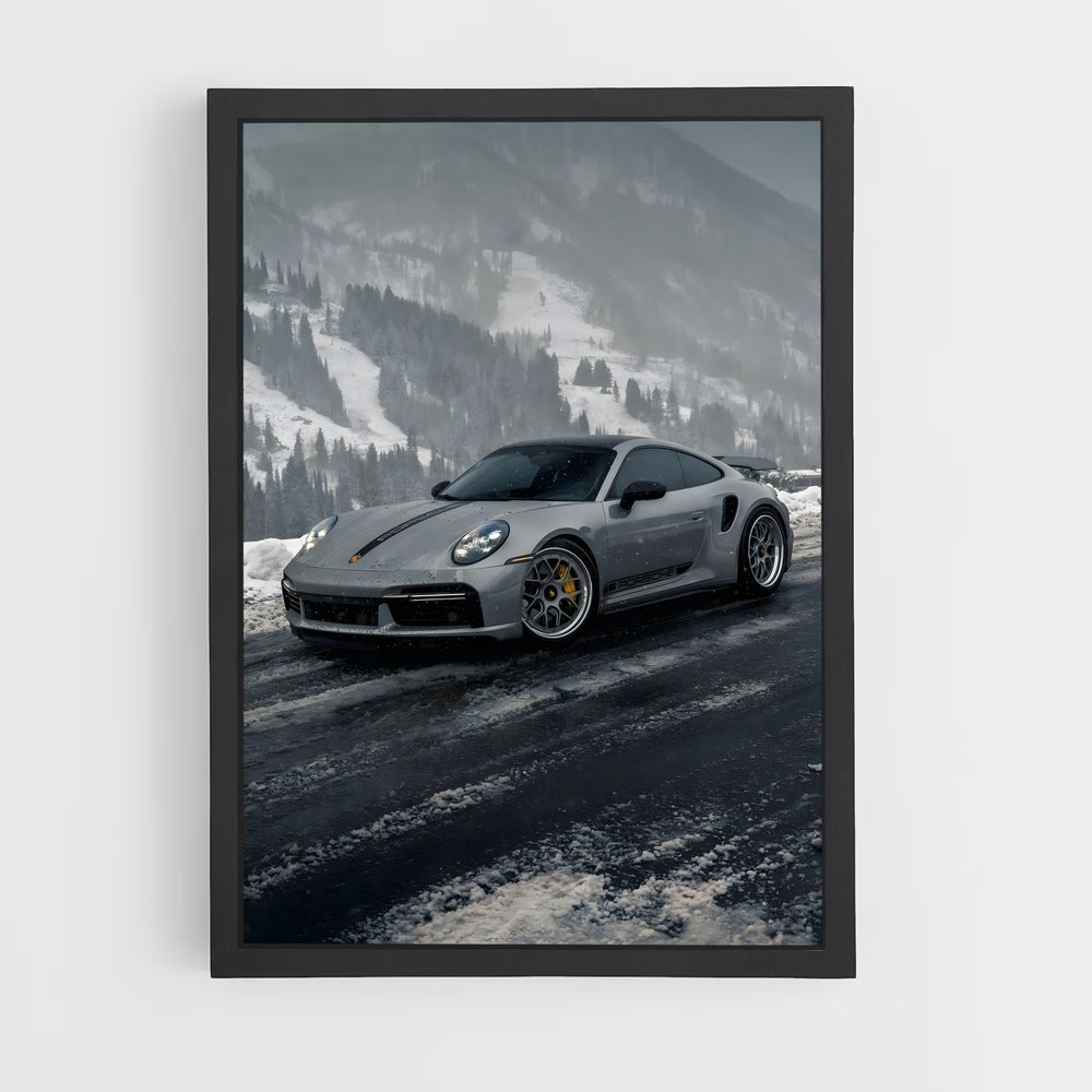 Poster Neige Turbo – affiche Porsche (vue 2)